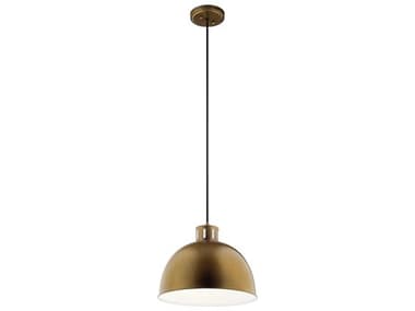 Kichler Zailey 15" 1-Light Natural Brass Dome Pendant KIC52153NBR