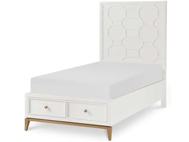 Legacy Classic Chelsea By Rachael Ray White With Gold Accents Hardwood Wood Twin Panel Bed LCN78104123K