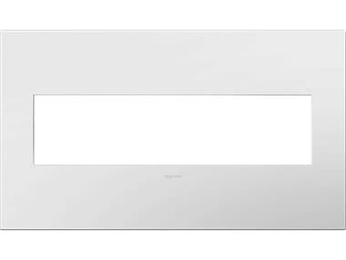 Legrand Plastics Gloss White-on-White Four-Gang Wall Plate LGRAWP4GWHW4