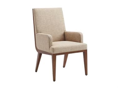 Lexington Kitano Brown Fabric Upholstered Arm Dining Chair LX73488101