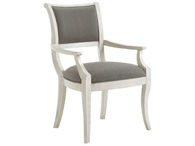 Lexington Oyster Bay Solid Wood Gray Fabric Upholstered Arm Dining Chair LX714881