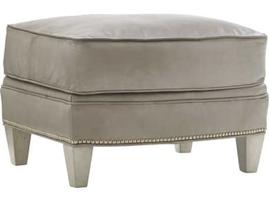 Lexington Oyster Bay 25" Millstone Gray Leather Upholstered Ottoman LX01793544LL40