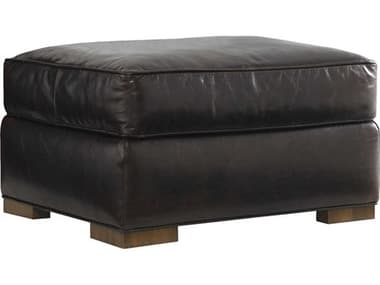 Lexington Tower Place 28" Black Leather Upholstered Ottoman LX01159344LL40