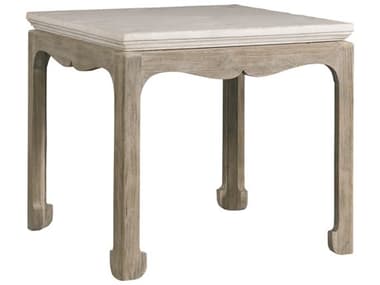 Lillian August Casegoods 26&quot; Square White Stone Weathered Wood End Table LNALA9432801
