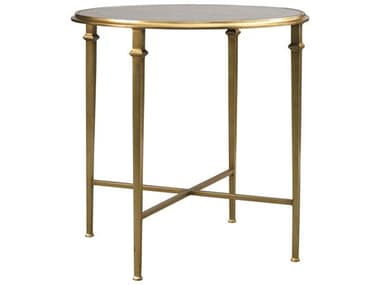 Lillian August Casegoods 26&quot; Round Eglomise Aged Gold End Table lnaLA9532301