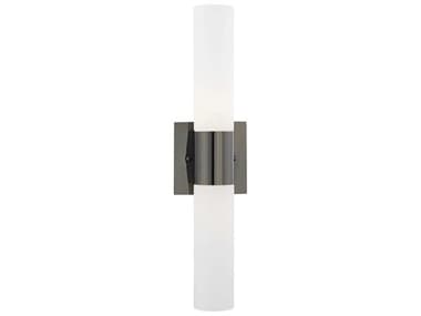 Livex Lighting Aero 4" Tall Black Chrome Glass Wall Sconce LV1010246