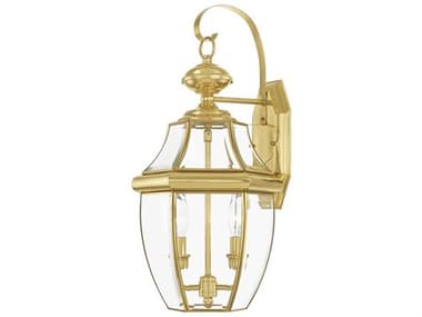 Livex Lighting Monterey Polished Brass Two-Light 11'' Wide Outdoor Wall Light LV225102