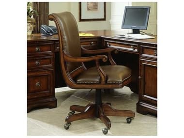 Luxe Designs Brown Leather Adjustable Swivel Tilt Executive Desk Chair LXD3822970220