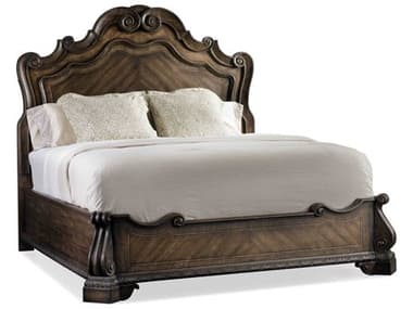 Luxe Designs Brown Hardwood Wood King Panel Bed LXD51718936334
