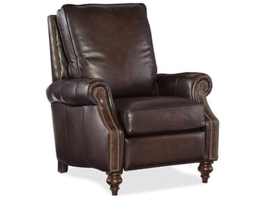Luxe Designs 29" Dark Wood Brown Leather Upholstered Recliner LXD2868811RC