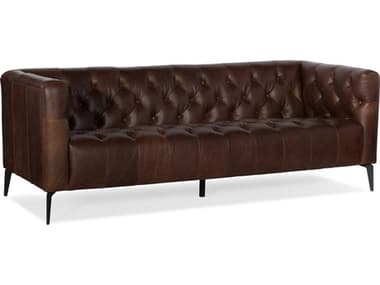 Luxe Designs 84" Brown Leather Upholstered Sofa LXD73829789