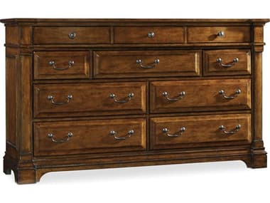 Luxe Designs 68" Wide 10-Drawers Brown Alder Wood Dresser LXD54248910198