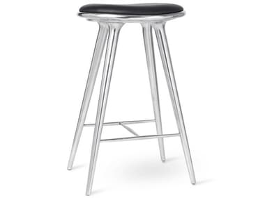 Mater Space Leather Upholstered Aluminum Bar Stool MTR01022