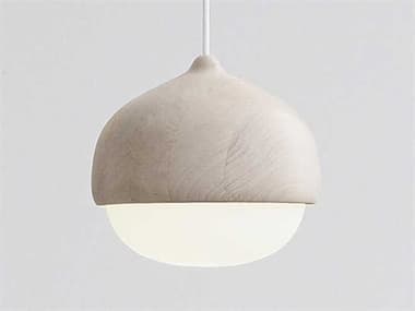 Mater Terho Linden Wood and Mouth-Blown White Opal Glass 9'' Wide Mini-Pendant Light MTR02302