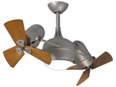 Matthews Fan Company Dagny Brushed Nickel &amp; Mahogany Tone 2-Light 38'' Wide Indoor Ceiling Fan MFCDGLKBNWD