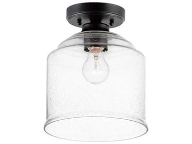 Maxim Lighting Acadia 8" 1-Light Black Glass Bell Semi Flush Mount MX12270CDBK