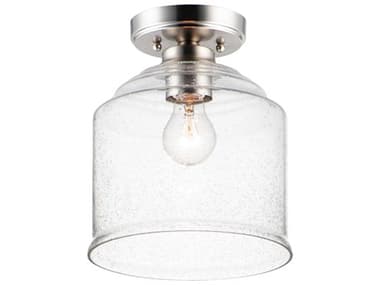 Maxim Lighting Acadia 8" 1-Light Satin Nickel Glass Bell Semi Flush Mount MX12270CDSN