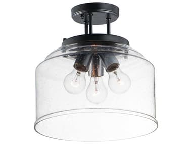 Maxim Lighting Acadia 12" 3-Light Steel Glass Bell Semi Flush Mount MX12271CD