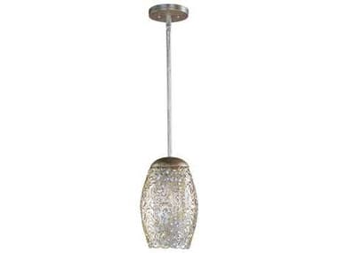 Maxim Lighting Arabesque 6" 1-Light Golden Silver Crystal Glass Bell Mini Pendant MX24153BCGS