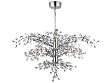 Maxim Lighting Cluster 36" Wide 8-Light Polished Nickel Clear Glass LED Tiered Chandelier MX38504CLPN