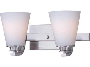 Maxim Lighting Conical 13" Wide 2-Light Satin Nickel Glass Vanity Light MX9012SWSN