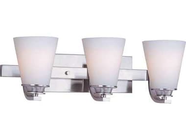 Maxim Lighting Conical 19" Wide 3-Light Satin Nickel Glass Vanity Light MX9013SWSN