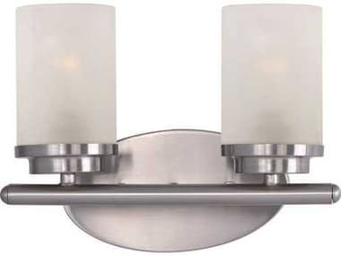 Maxim Lighting Corona 12" Wide 2-Light Satin Nickel Glass Vanity Light MX10212FTSN