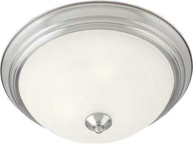 Maxim Lighting Essentials 11" 1-Light Satin Nickel Glass Bowl Flush Mount MX5840MRSN