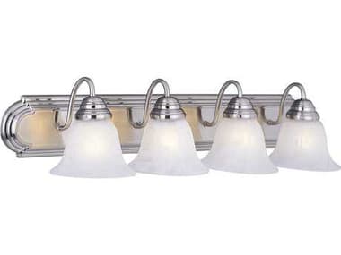 Maxim Lighting Essentials 30" Wide 4-Light Satin Nickel Glass Vanity Light MX8014MRSN