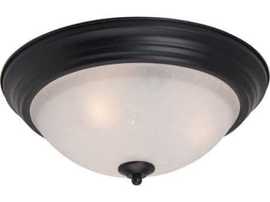 Maxim Lighting Essentials 11" 1-Light Black Glass Bowl Flush Mount MX5840ICBK