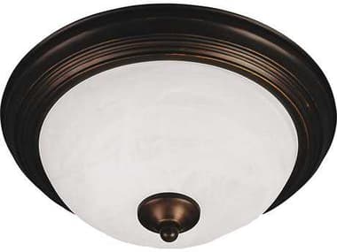Maxim Lighting Essentials 13" 2-Light Oil Rubbed Bronze Glass Bell Flush Mount MX5841MROI