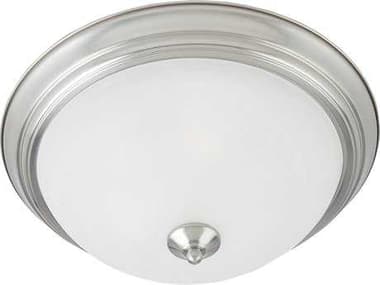 Maxim Lighting Essentials 13" 2-Light Satin Nickel Glass Bell Flush Mount MX5841MRSN