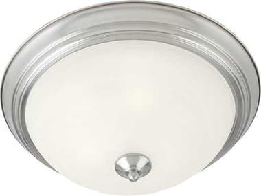 Maxim Lighting Essentials 11" 2-Light Satin Nickel Glass Bowl Flush Mount MX5849MRSN