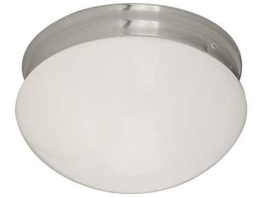 Maxim Lighting Essentials 9" 2-Light Satin Nickel Glass Bowl Flush Mount MX5881WTSN