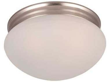 Maxim Lighting Essentials 9" 2-Light Satin Nickel Glass Bowl Flush Mount MX5885FTSN