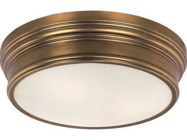 Maxim Lighting Fairmont 16" 3-Light Natural Aged Brass Glass Drum Flush Mount MX22371SWNAB