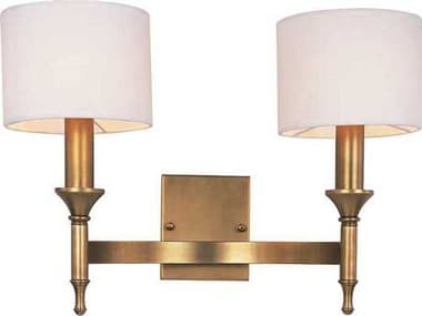 Maxim Lighting Fairmont 13" Tall 2-Light Natural Aged Brass Glass Wall Sconce MX22379OMNAB