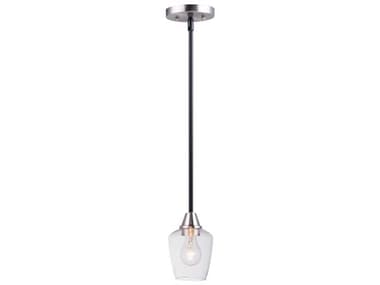 Maxim Lighting Goblet 4" 1-Light Black Satin Nickel Glass Bell Mini Pendant MX96120CLBKSN