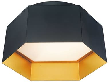 Maxim Lighting Honeycomb 16" 1-Light Black Gold LED Geometric Flush Mount MX30330BKGLD
