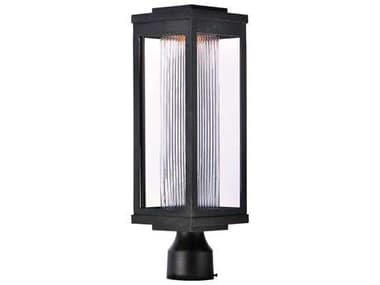 Maxim Lighting Salon with Clear Ribbed Glass LED Outdoor Post Light MX55900CRBK