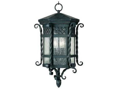 Maxim Lighting Scottsdale Country Forge & Seedy Glass Three-Light 11'' Wide Incandescent Outdoor Hanging Light MX30128CDCF