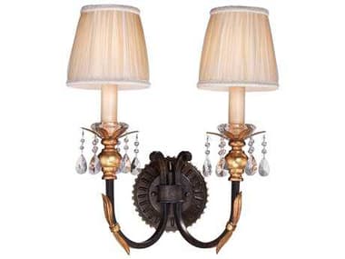 Metropolitan Bella Cristallo 18" Tall French Bronze With Gold Highlight Crystal Wall Sconce METN2690258B