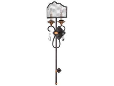 Metropolitan Cortona 39" Tall French Bronze With Gold Highlight Crystal Wall Sconce METN7102258B