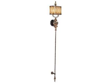 Metropolitan Terraza Villa 65" Tall Aged Patina With Gold Leaf Accents Brown Glass Wall Sconce METN6482270