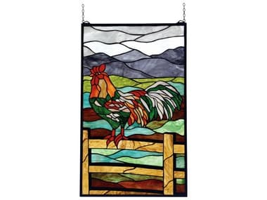 Meyda Rooster Stained Glass Window MY69398