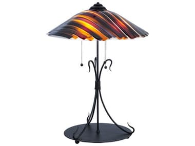 Meyda Metro Fusion Marina Glass Black Tiffany Table Lamp MY144649
