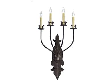 Meyda Beatrice 31" Tall 4-Light Gilded Tobacco Brown Wall Sconce MY116296