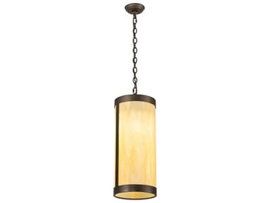 Meyda Cartier 10" 1-Light Oil Rubbed Bronze Off White Cylinder Mini Pendant MY210237