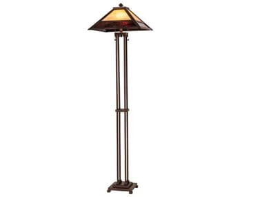 Meyda Glass 62" Tall Bronze Floor Lamp MY179148