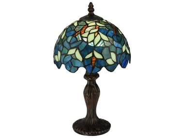 Meyda Nightfall Wisteria Mini Brown Tiffany Table Lamp MY124812